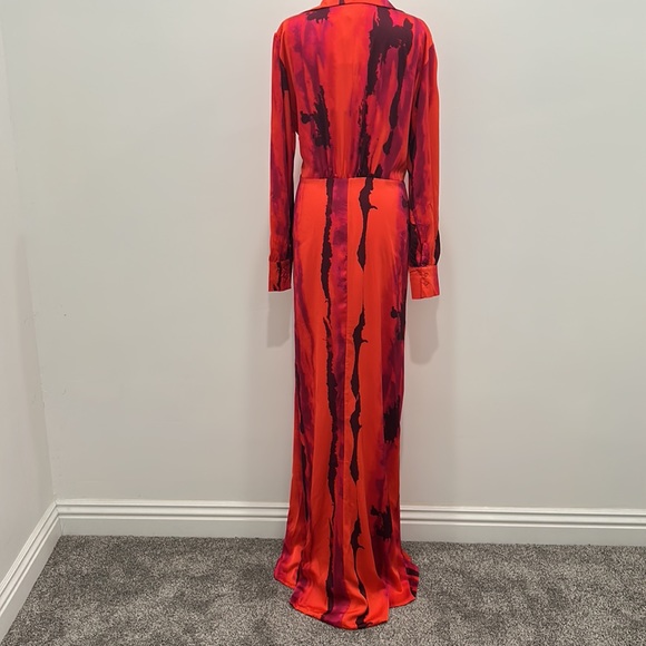 COPY - RED, LONG SLEEVE MAXI DRESS, SIZE LARGE FRONT SPLIT, - Picture 6 of 7
